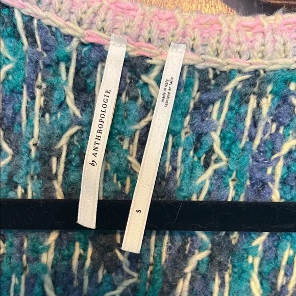 Anthropologie Stained Glass Multicolor Patterned Women's Sweater S Rare HTF - Picture 3 of 8
